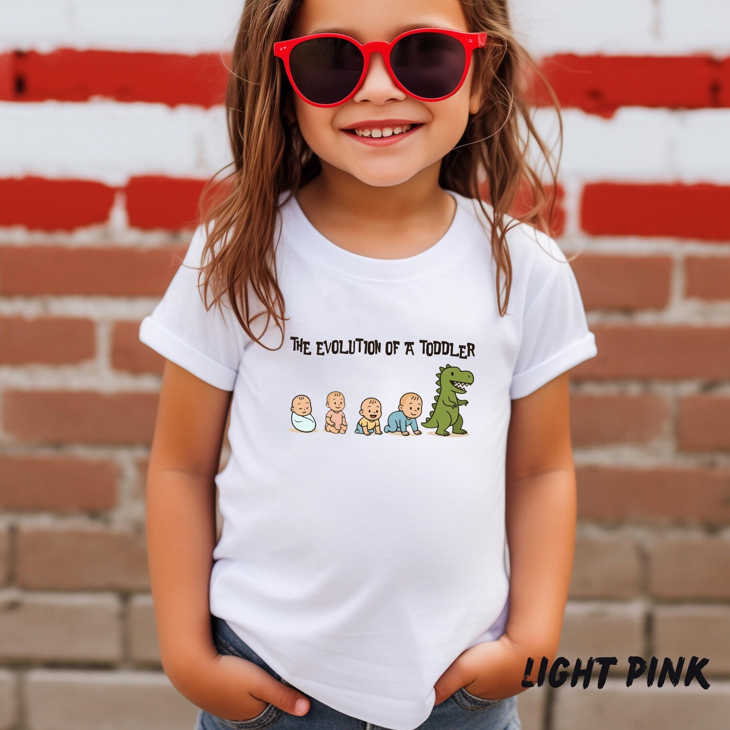 Funny Toddler Evolution Shirt | Baby to Dinosaur T-Shirt | Cute Toddler Tee | Baby Milestone Gift | Unisex Kids Shirt | New Parent Gift
