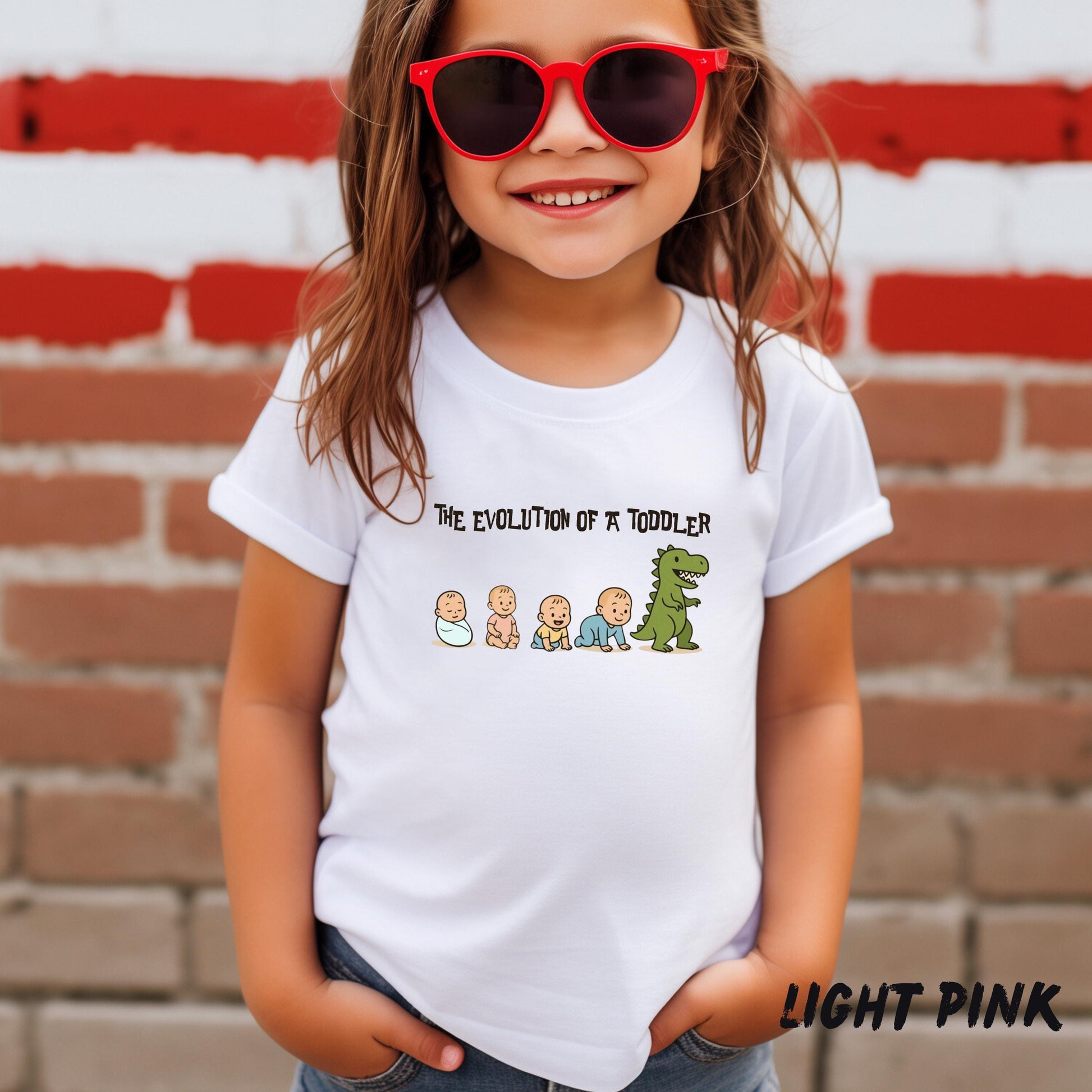 Funny Toddler Evolution Shirt | Baby to Dinosaur T-Shirt | Cute Toddler Tee | Baby Milestone Gift | Unisex Kids Shirt | New Parent Gift