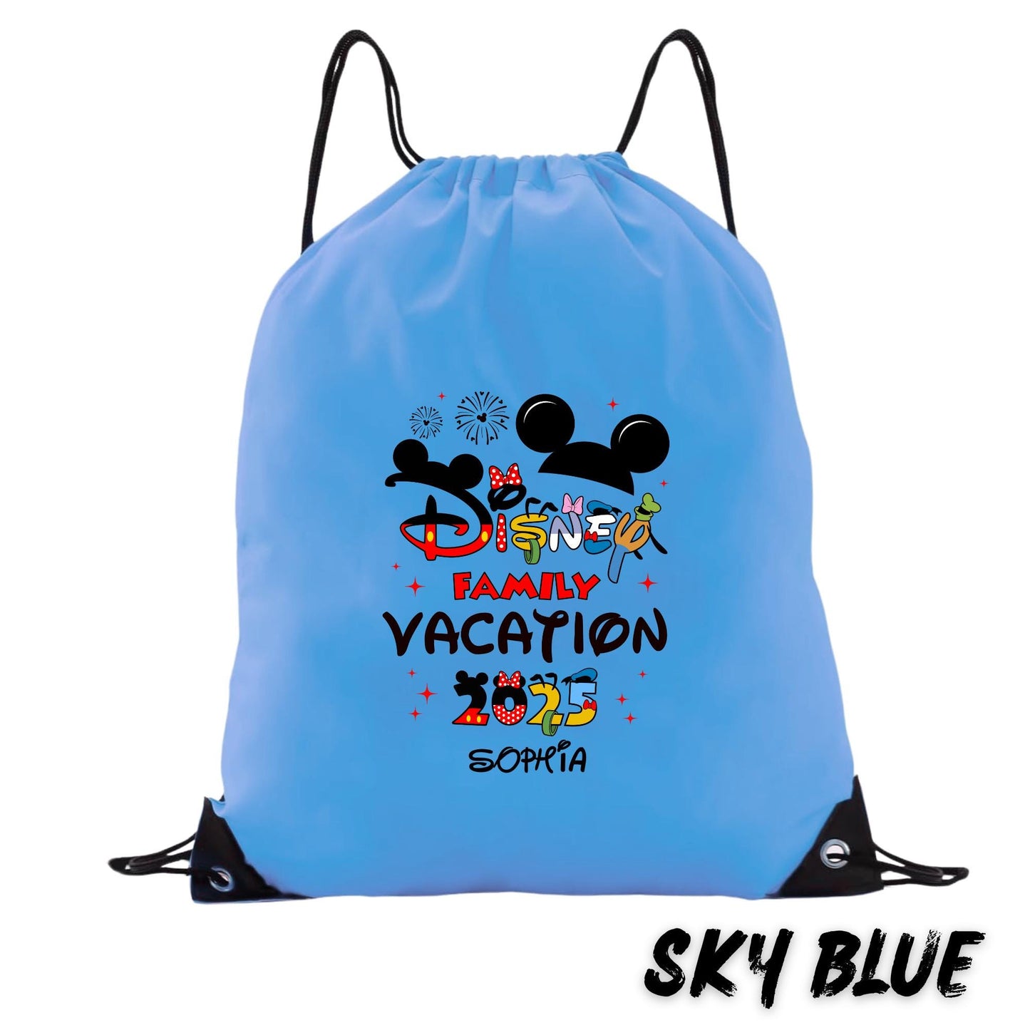 Personalized Disney Trip Backpack – Custom Disney Drawstring Backpack | Family Vacation Bag | Mickey Ears Backpack | Disney Travel Gift