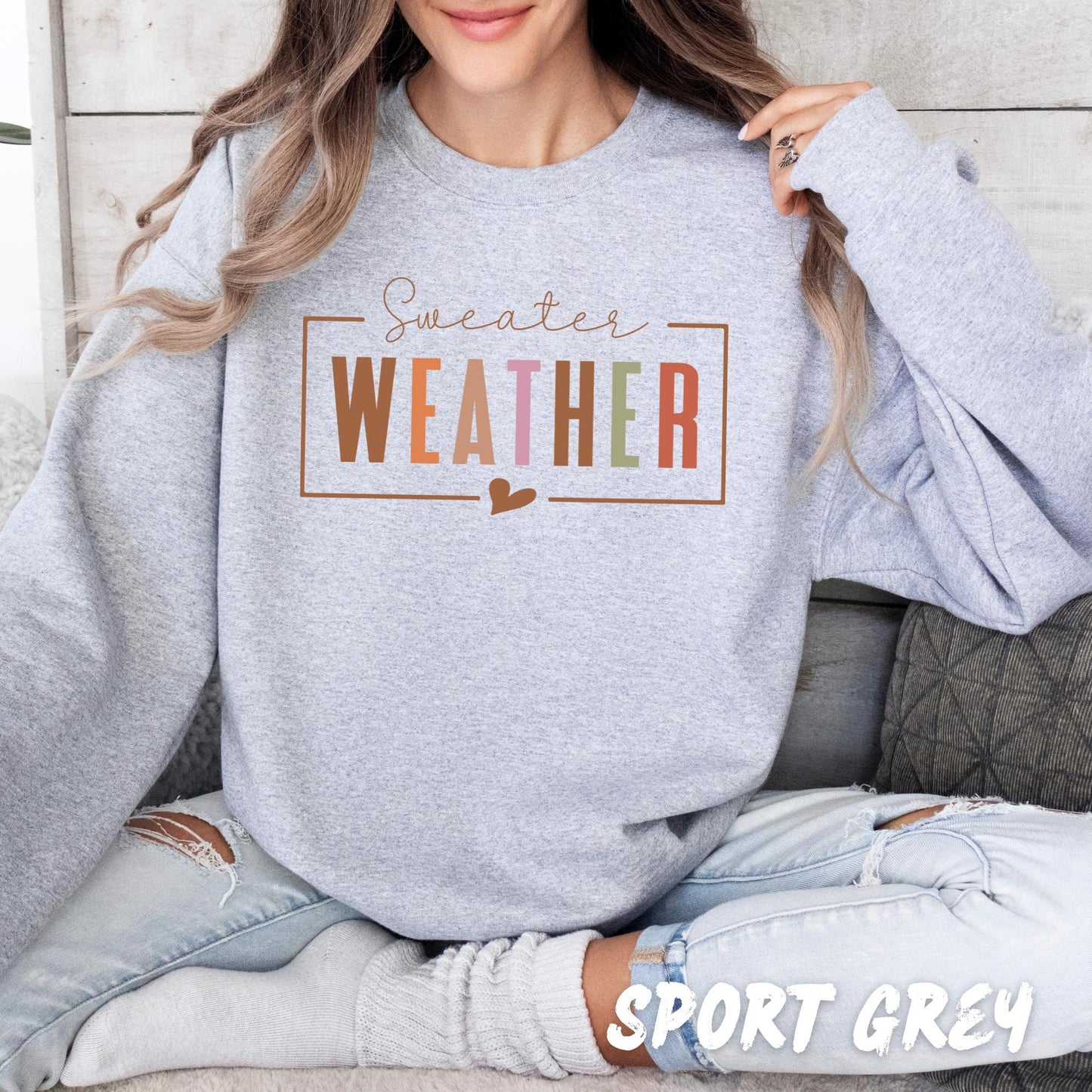 Sweater Weather Sweatshirt – Unisex Fall Pullover for Adults & Kids – Cozy Autumn Sweater – Cute Thanksgiving Outfit