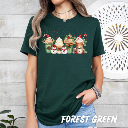 Christmas Coffee Sweatshirt – Holiday Latte Lover Shirt – Cute Snowman Cocoa Sweater – Unisex Cozy Xmas Pullover – Winter Coffee Gift