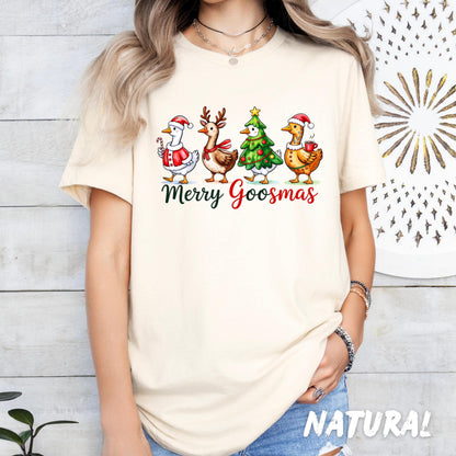 Merry Goosmas Sweatshirt – Funny Christmas Goose Shirt – Cute Holiday Pullover – Unisex Xmas Sweater – Goose Lover Gift Idea