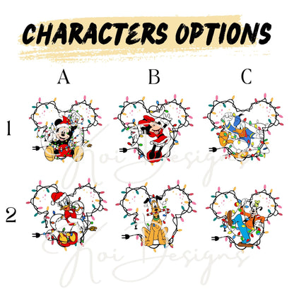 Custom Disney Christmas Lights Shirt – Mickey & Friends Holiday Tee – Disney Family Christmas Trip Shirts - Mickey Ears Christmas Tee
