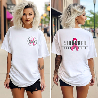 Stronger Than Cancer T-Shirt – Breast Cancer Awareness Pink Ribbon Shirt, Fight Cancer Support Tee, Survivor Gift Top - Breast Cancer Shirt