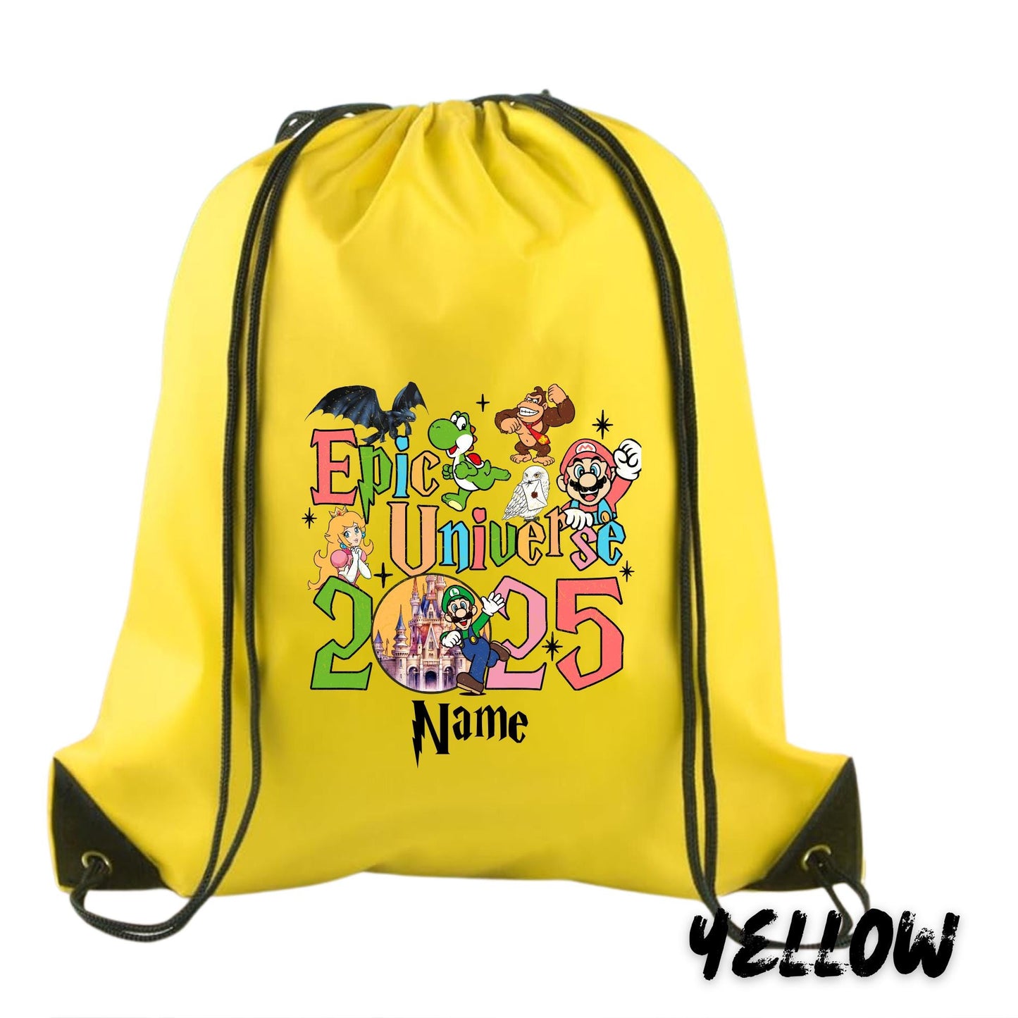 Custom Epic Universe Drawstring Backpack – Personalized Universal Trip Backpack - Universal Studios Trip Backpack - Universal Trip Souvenir