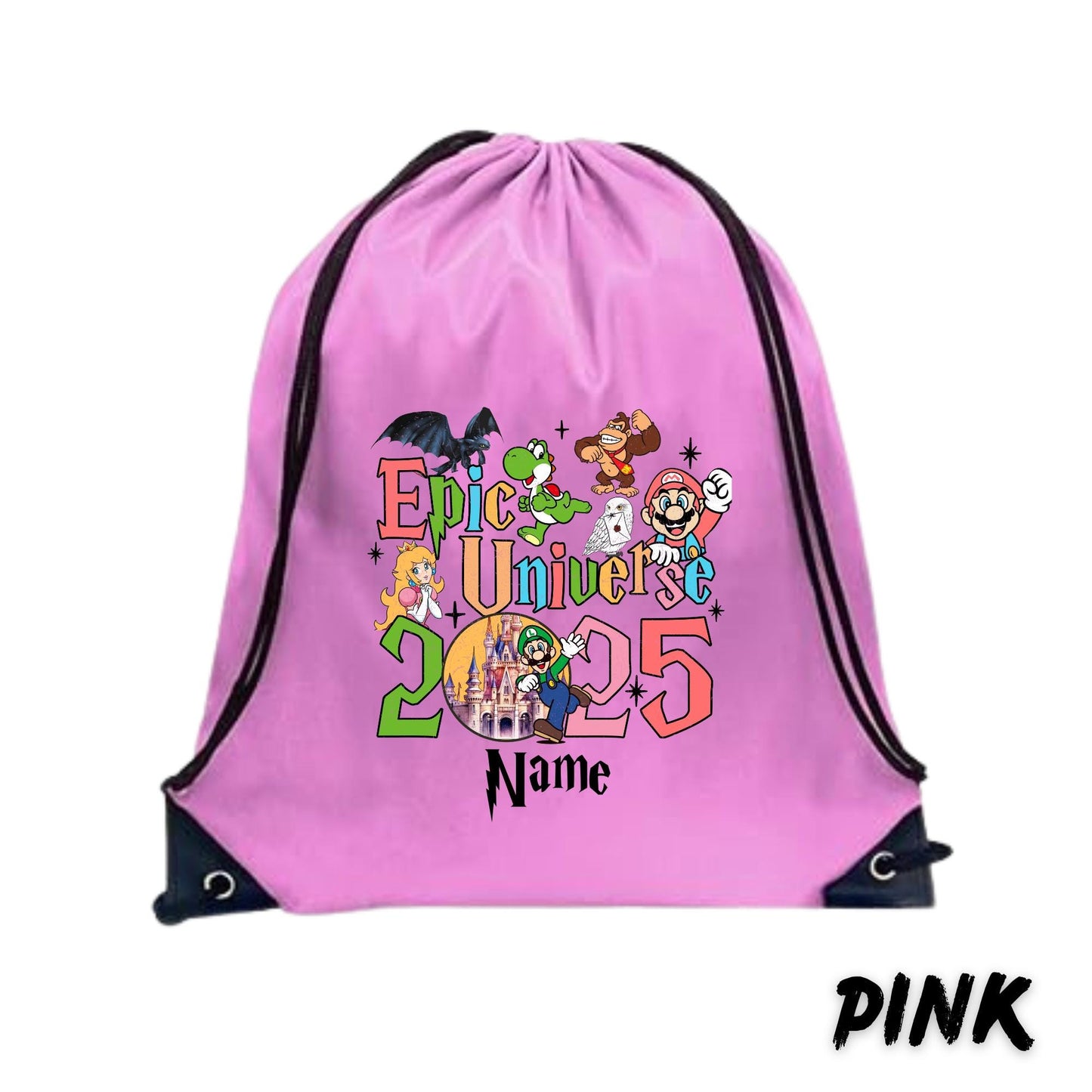Custom Epic Universe Drawstring Backpack – Personalized Universal Trip Backpack - Universal Studios Trip Backpack - Universal Trip Souvenir
