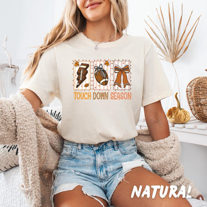 Touch Down Season Sweatshirt | Cute Fall Football Shirt for Women | Game Day Crewneck | Autumn Sports Pullover | Cheer Mom Gameday Outfit