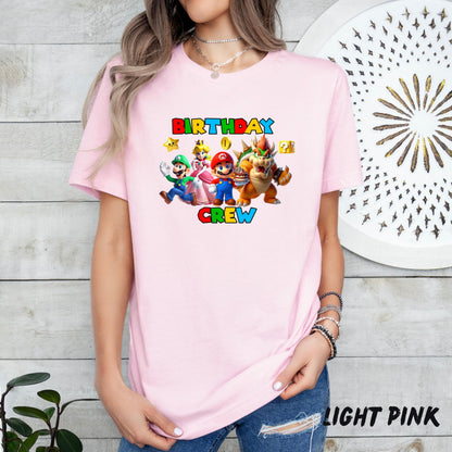 Personalized Super Mario Birthday Shirt – Custom Super Mario Birthday Party – Super Mario Family Matching Shirts – Super Mario Gifts