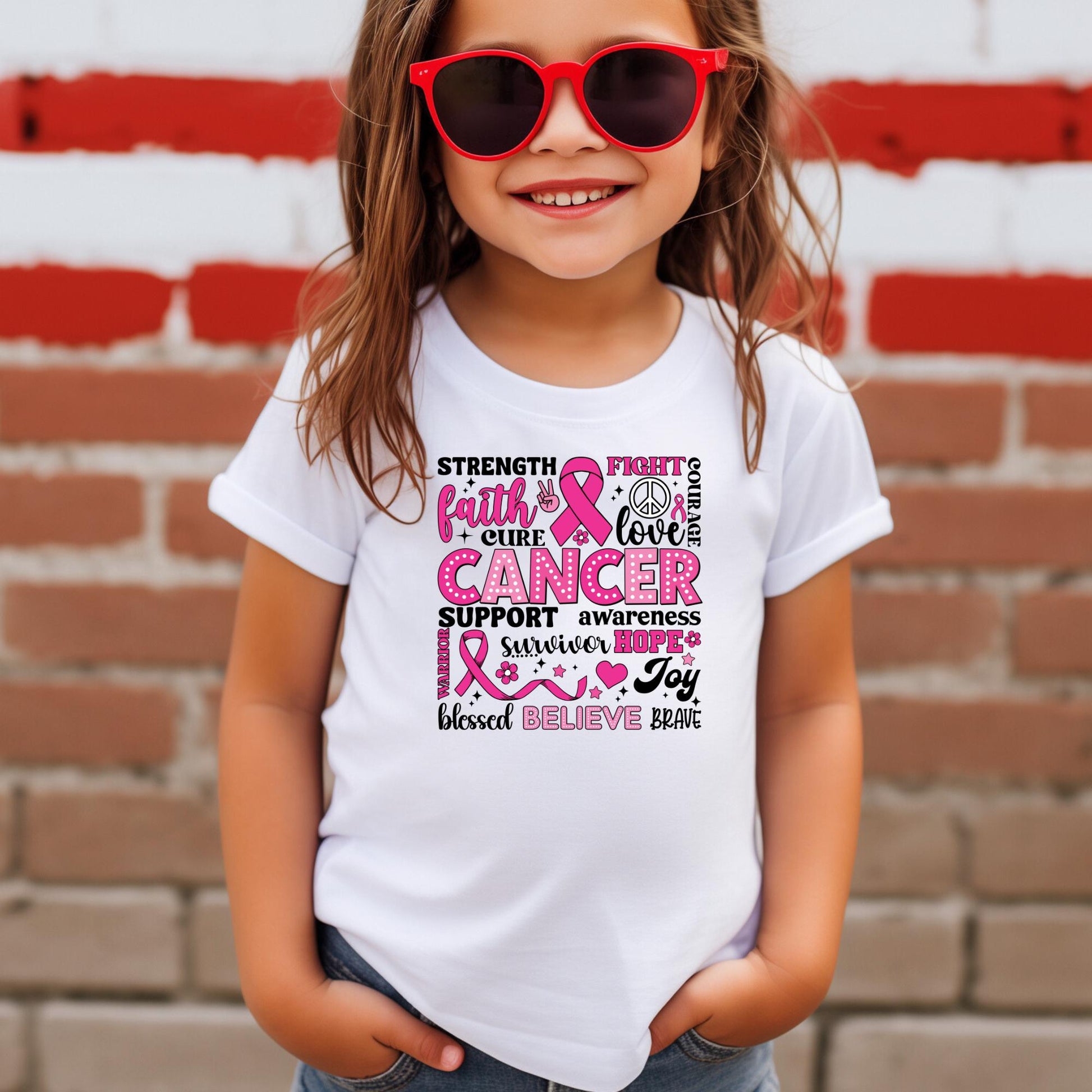 Breast Cancer Awareness T-Shirt – Pink Ribbon Faith Hope Love Graphic Tee, Cancer Survivor Shirt - Cancer Support Tee
