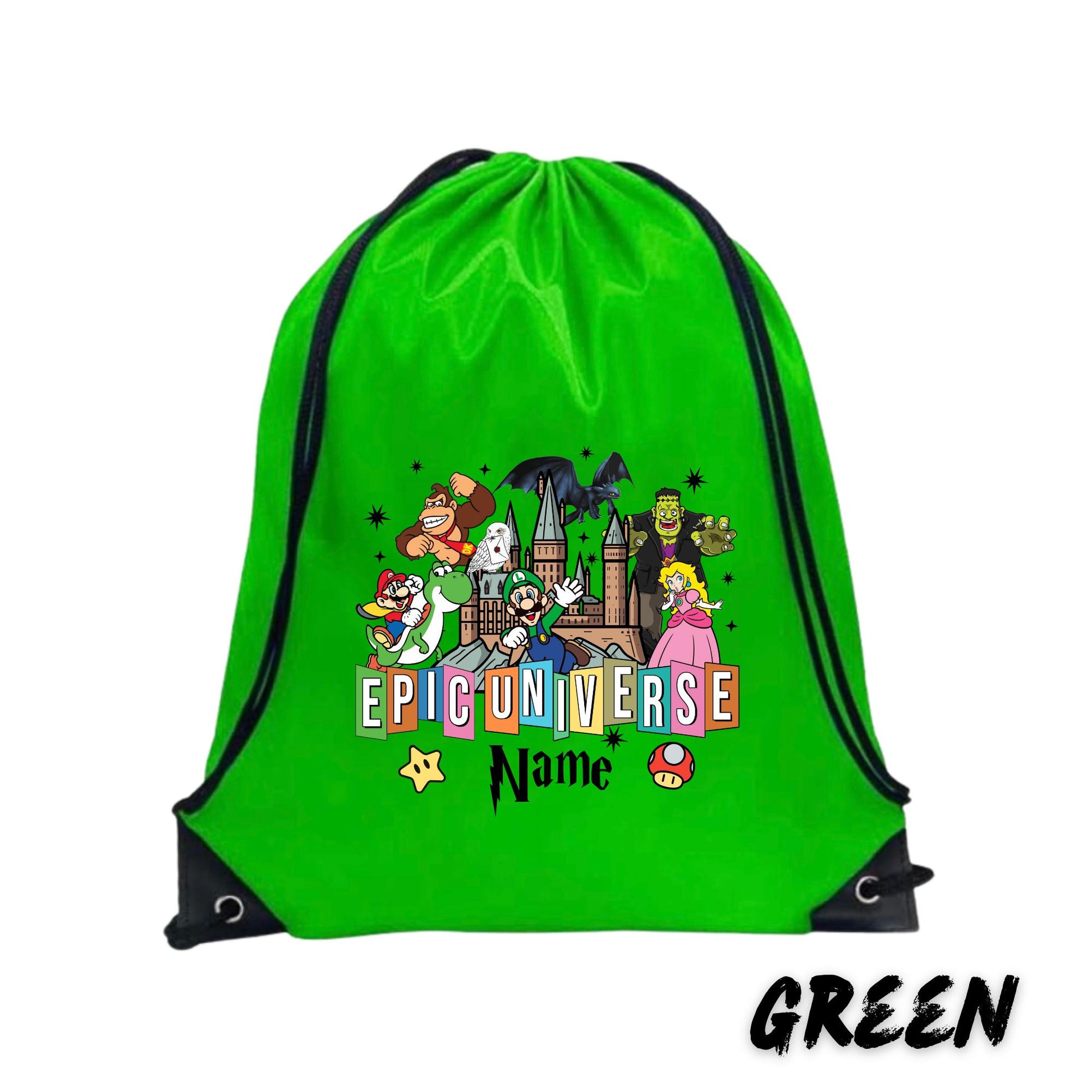 Personalized Epic Universe Drawstring Backpack – Custom Universal Trip Backpack - Custom Universal Bag - Universal Trip Souvenir