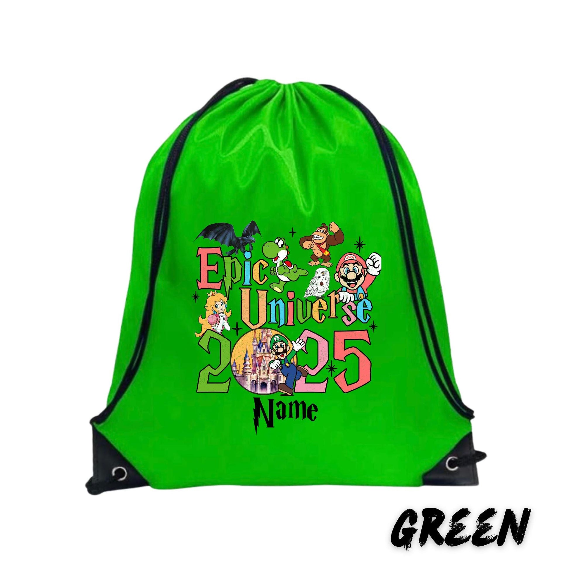 Custom Epic Universe Drawstring Backpack – Personalized Universal Trip Backpack - Universal Studios Trip Backpack - Universal Trip Souvenir