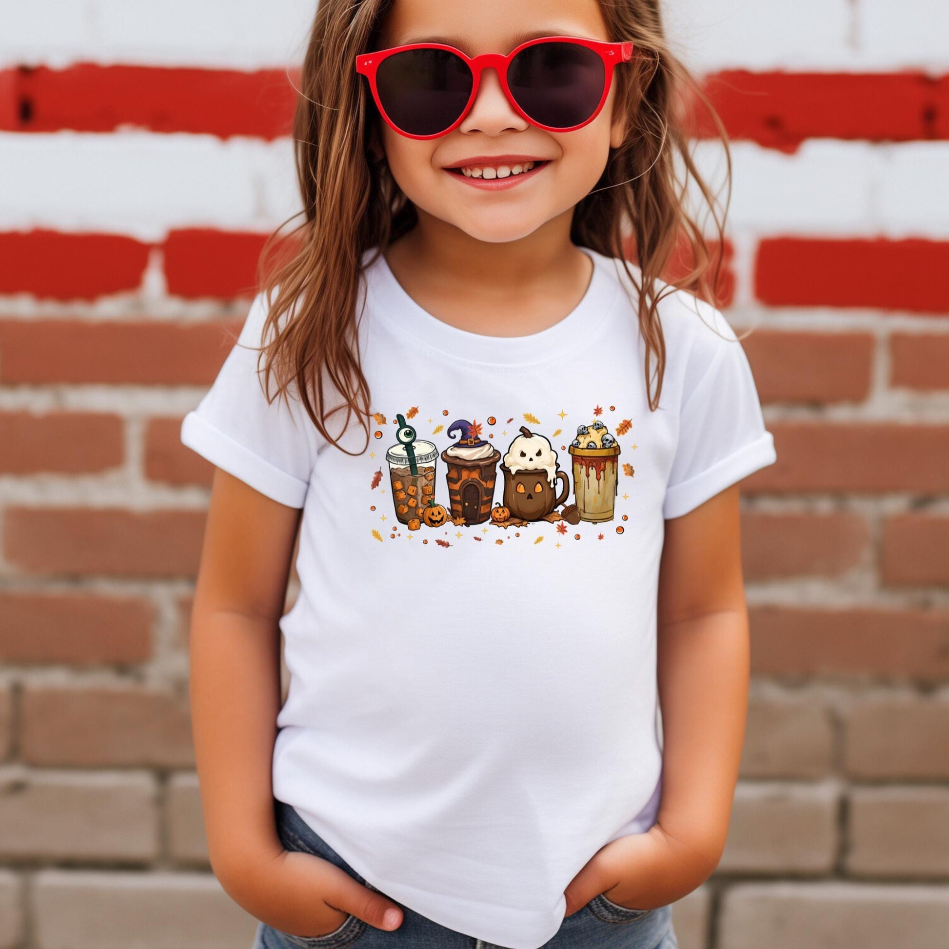 Cute Halloween Drinks Shirt – Spooky Fall Coffee & Treats Tee – Cozy Halloween Shirt