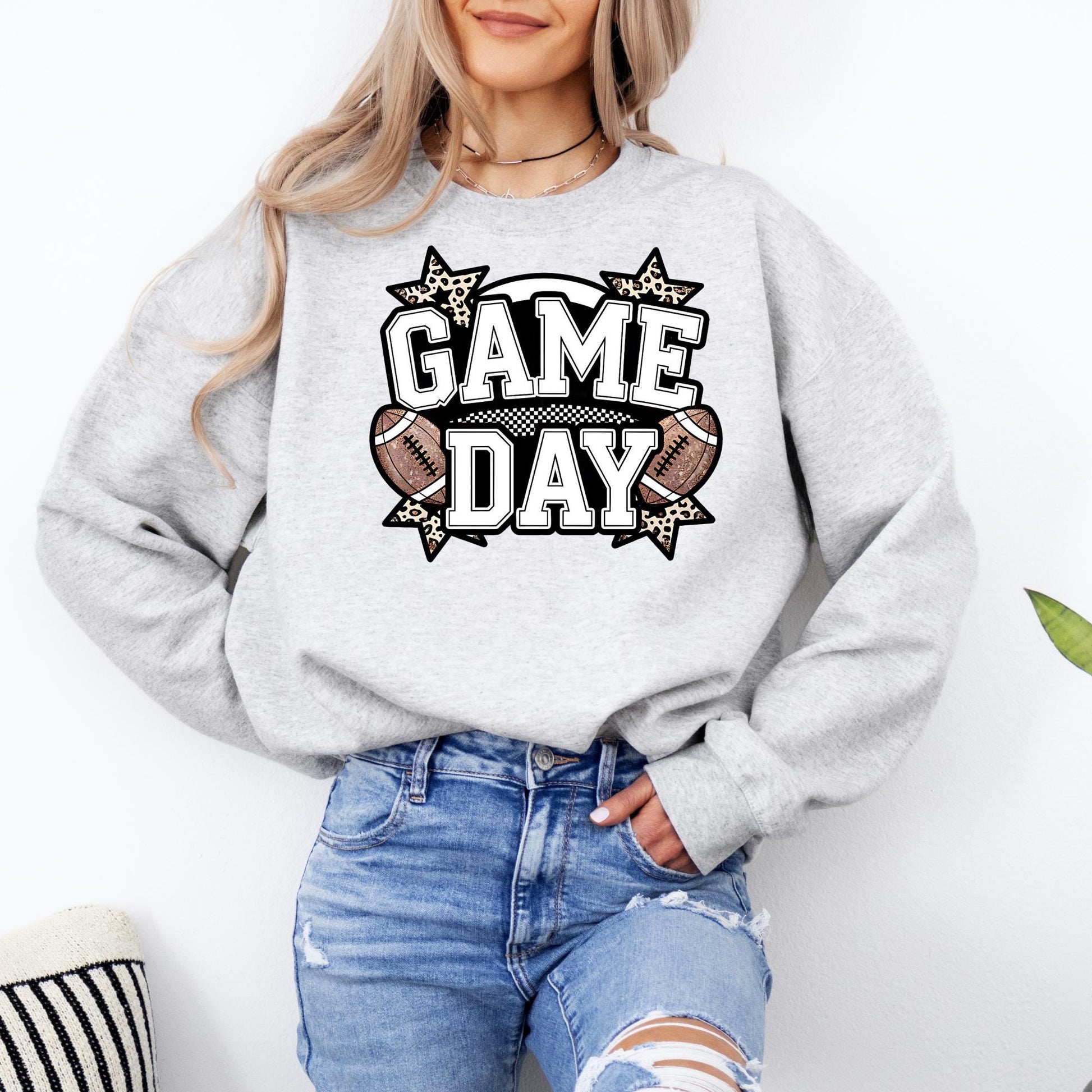 Game Day Sweatshirt | Women Football Sweater | Cute Sports Fan T-Shirt | College & High School Football Outfit | Football Mom Sweatshirt