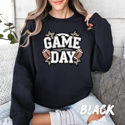 Game Day Sweatshirt | Women Football Sweater | Cute Sports Fan T-Shirt | College & High School Football Outfit | Football Mom Sweatshirt
