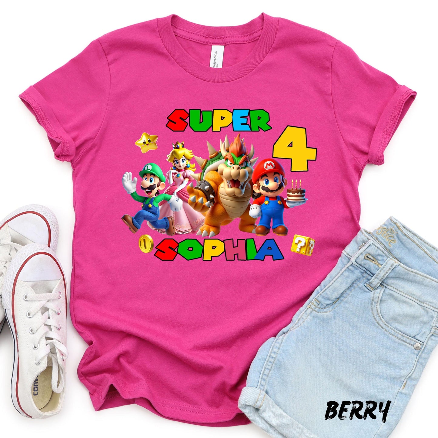 Personalized Super Mario Birthday Shirt – Custom Super Mario Birthday Party – Super Mario Family Matching Shirts – Super Mario Gifts