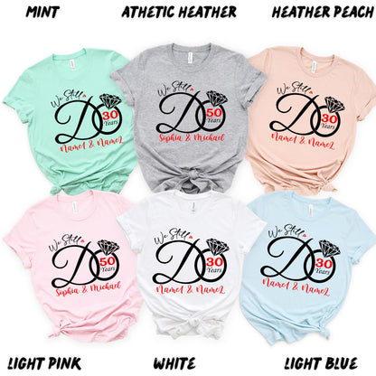 Custom Anniversary Shirt – Custom Couple T-Shirt – Personalized Wedding Anniversary Gift – Matching Couples Tees – Custom Years & Names