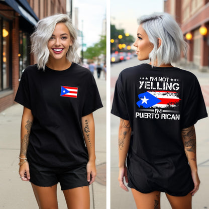 Puerto Rican Shirt - I’m Not Yelling I’m Puerto Rican T-Shirt – Unisex Puerto Rico Flag T-Shirt, Unisex Boricua Gift