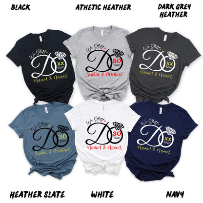 Custom Anniversary Shirt – Custom Couple T-Shirt – Personalized Wedding Anniversary Gift – Matching Couples Tees – Custom Years & Names