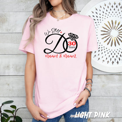 Custom Anniversary Shirt – Custom Couple T-Shirt – Personalized Wedding Anniversary Gift – Matching Couples Tees – Custom Years & Names