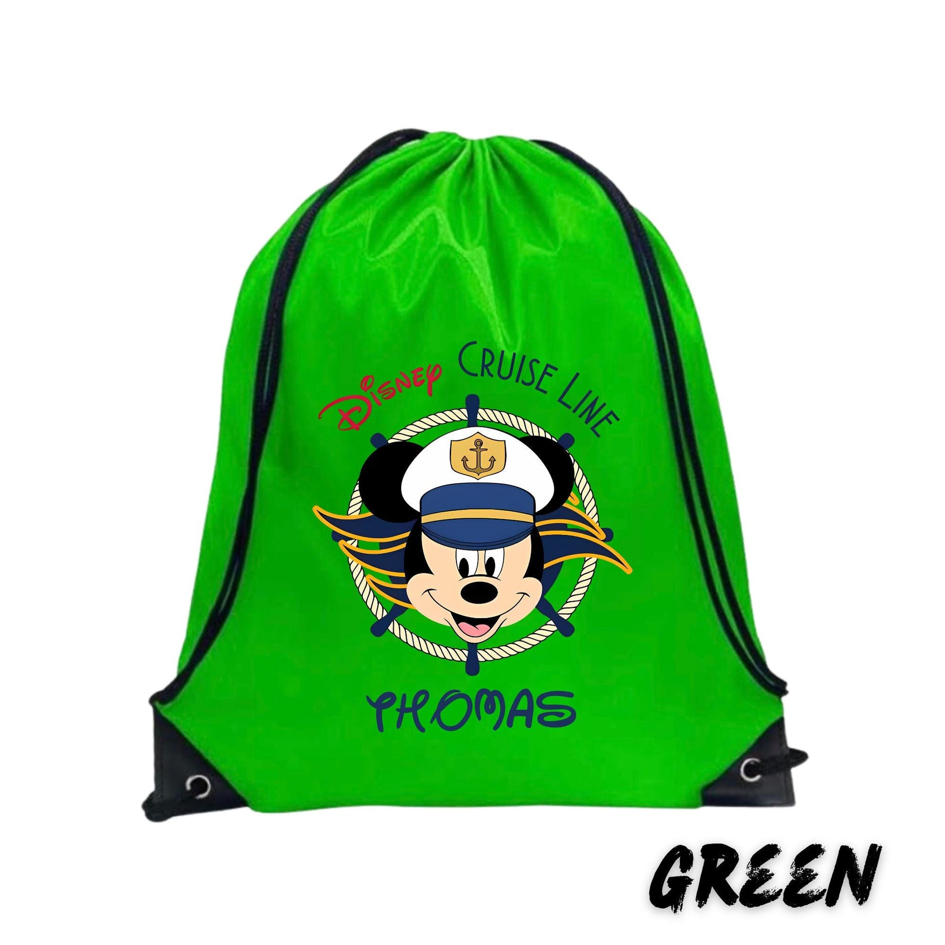 Personalized Disney Cruise Backpack - 16.5" x 13.3" Polyester Drawstring Bag - Custom Cruise Bag for Kids