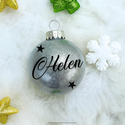 2.8'' Personalized Plastic Ornament – Round Christmas Tree Decoration with Custom Name