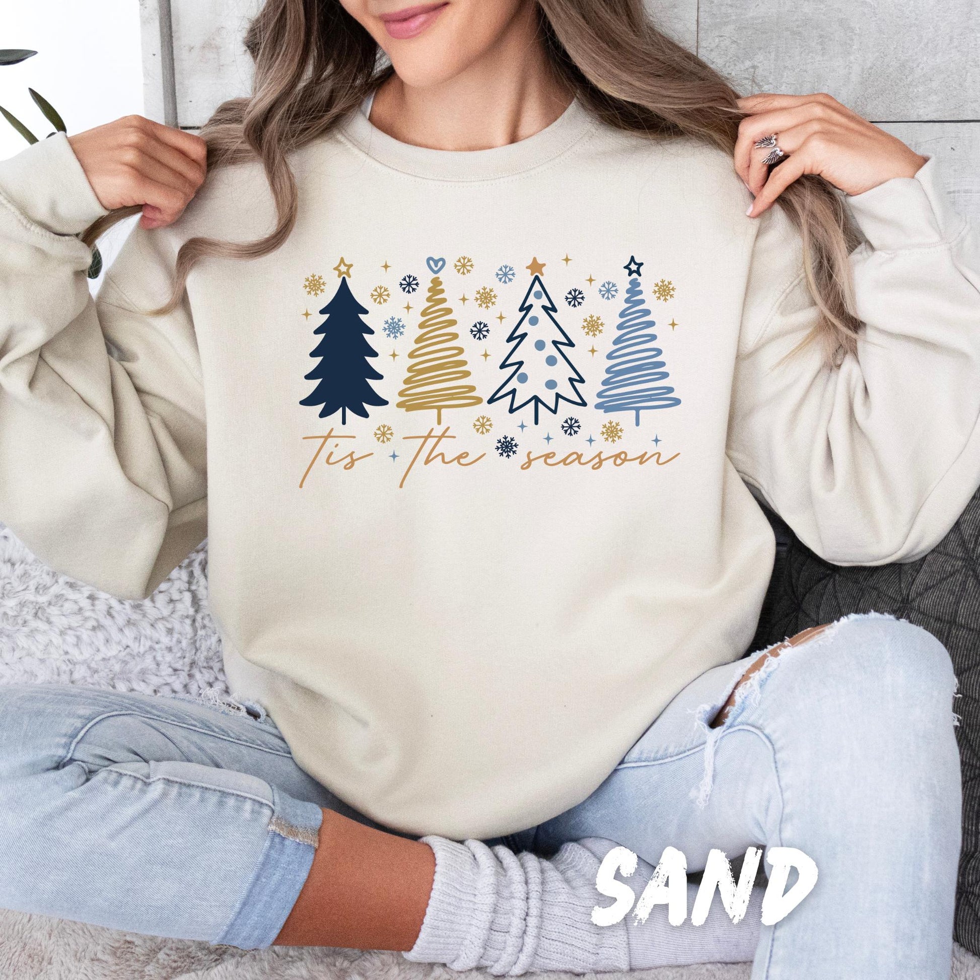 Tis The Season Christmas Sweatshirt | Cozy Holiday Crewneck | Minimalist Christmas Tree Sweater | Winter Outfit | Christmas Gift
