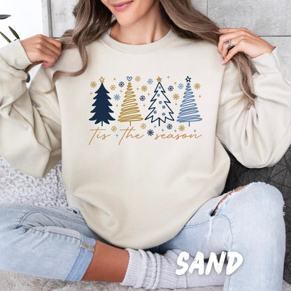 Tis The Season Christmas Sweatshirt | Cozy Holiday Crewneck | Minimalist Christmas Tree Sweater | Winter Outfit | Christmas Gift