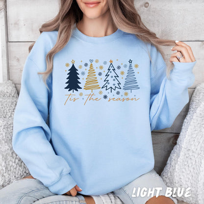 Tis The Season Christmas Sweatshirt | Cozy Holiday Crewneck | Minimalist Christmas Tree Sweater | Winter Outfit | Christmas Gift