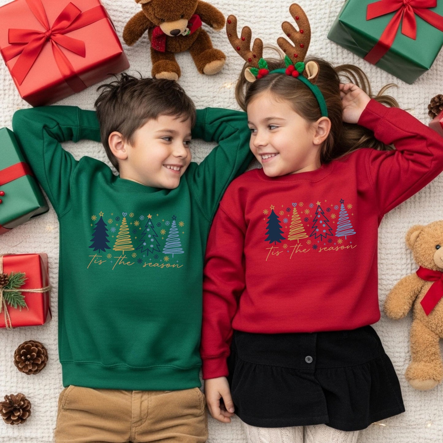 Tis The Season Christmas Sweatshirt | Cozy Holiday Crewneck | Minimalist Christmas Tree Sweater | Winter Outfit | Christmas Gift