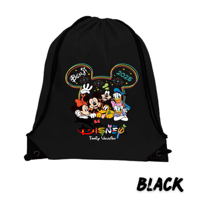 Personalized Disney Trip Backpack – Custom Disney Drawstring Backpack | Family Vacation Bag | Mickey Ears Backpack | Disney Travel Gift