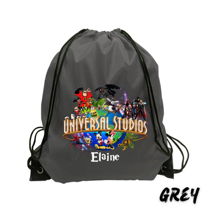 Custom Universal Studios Backpack Personalized Universal Studios Family Trip Souvenir Family Vacation Drawstring Backpack Universal 2025 Bag