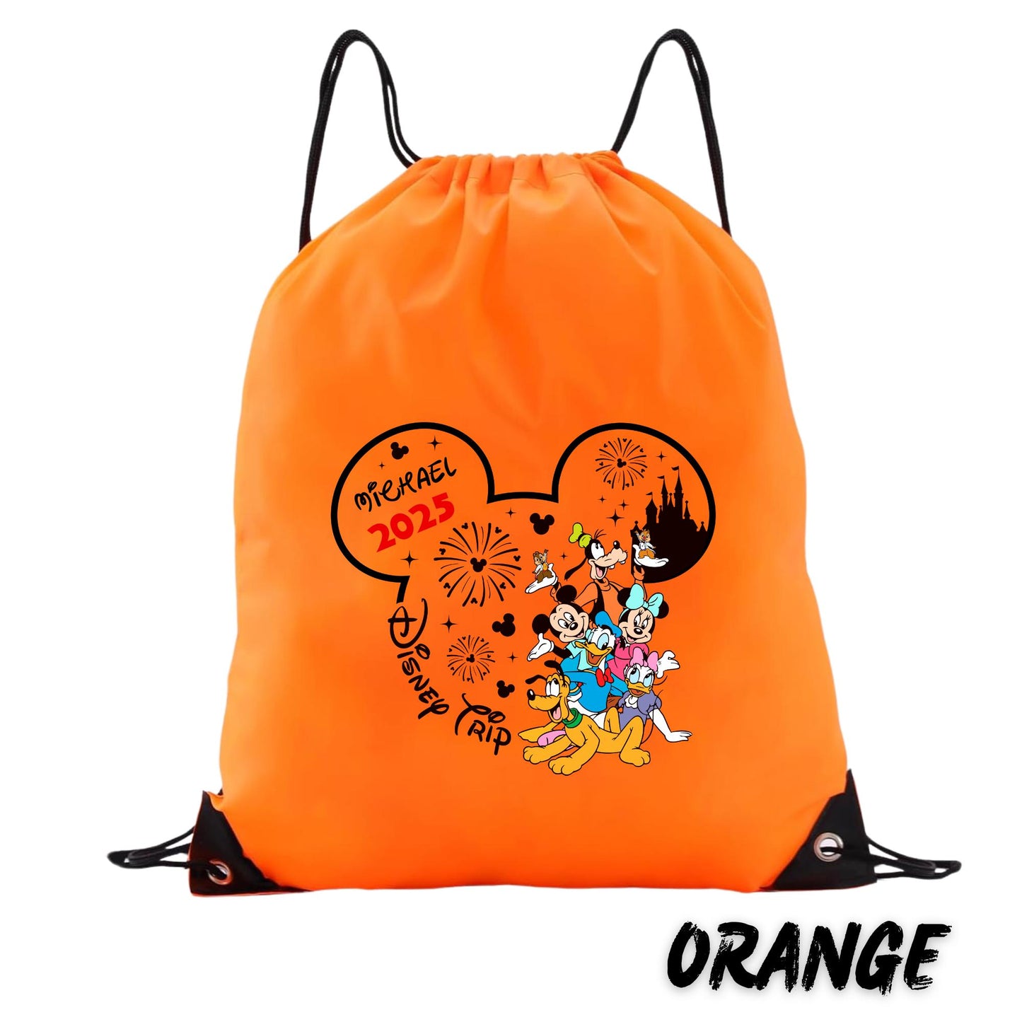 Personalized Disney Trip Backpack – Custom Disney Drawstring Backpack | Family Vacation Bag | Mickey Ears Backpack | Disney Travel Gift