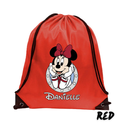 Personalized Disney Cruise Backpack - 16.5" x 13.3" Polyester Drawstring Bag - Custom Cruise Bag for Kids