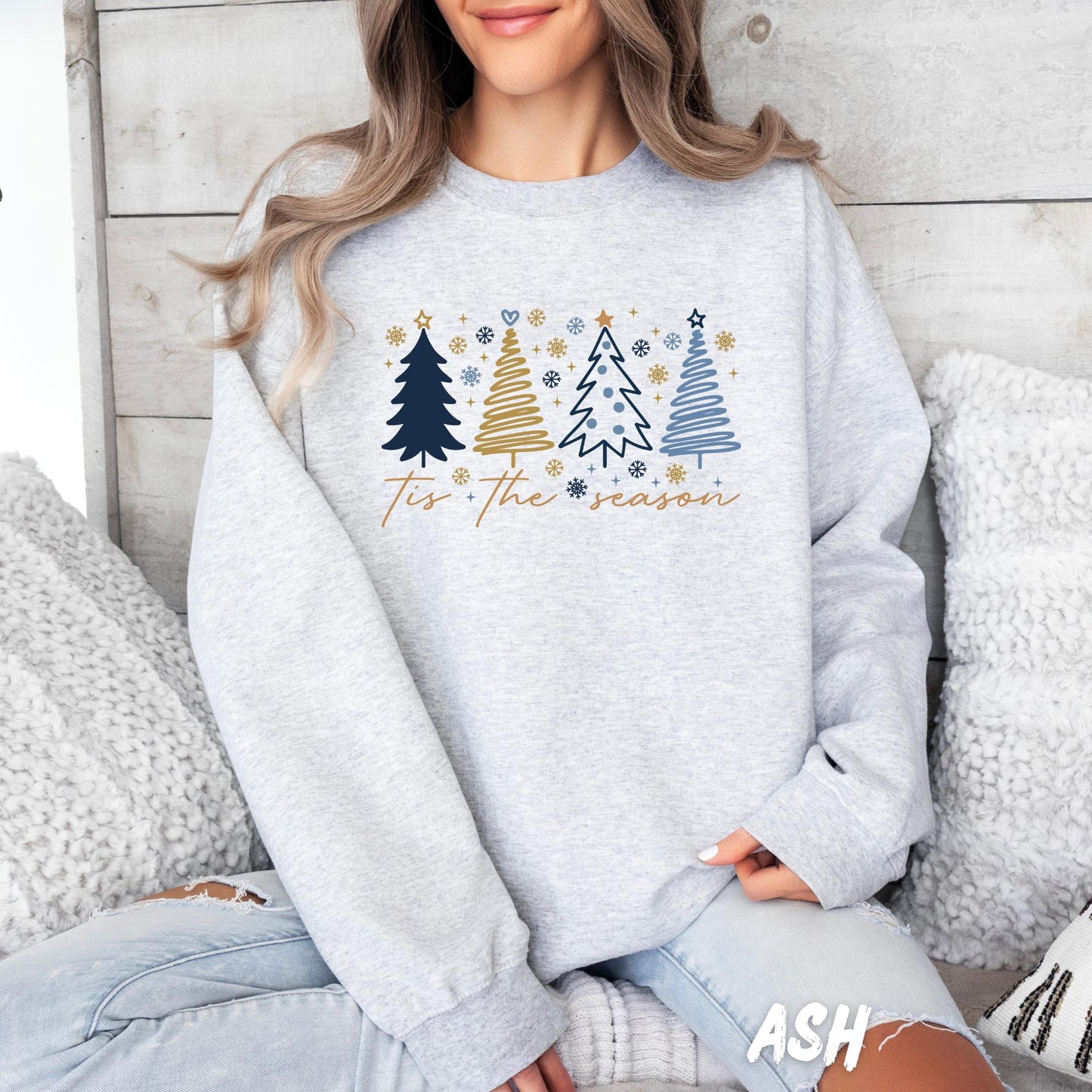 Tis The Season Christmas Sweatshirt | Cozy Holiday Crewneck | Minimalist Christmas Tree Sweater | Winter Outfit | Christmas Gift