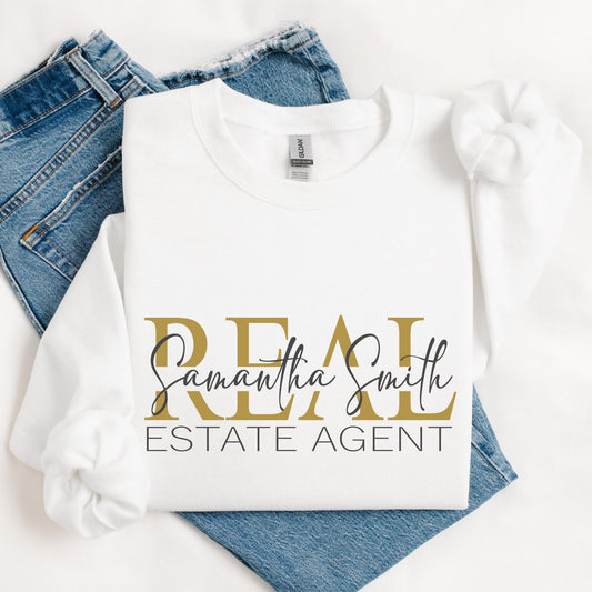 Custom Realtor Sweatshirt Personalized Real Estate Agent Crewneck - Real Estate Shirt - Gift for Realtor - Realtor Custom Gift