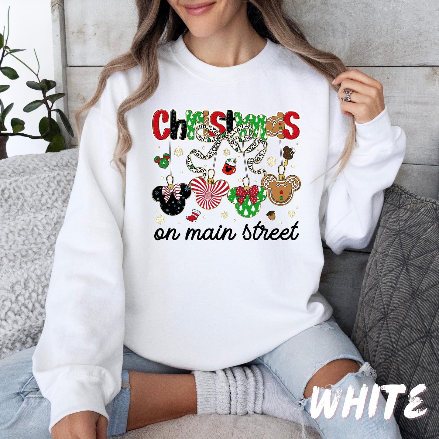 Magic Christmas Sweatshirt, Mickey and Friends Xmas Crewneck, Christmas on Main Street Sweater