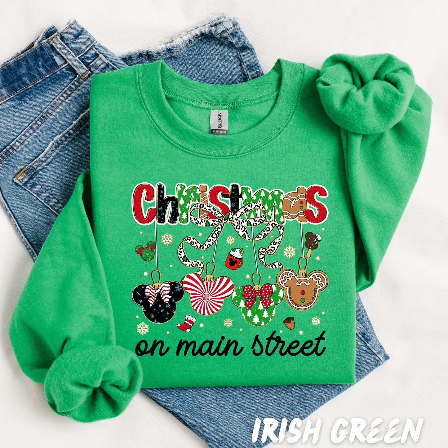 Magic Christmas Sweatshirt, Mickey and Friends Xmas Crewneck, Christmas on Main Street Sweater