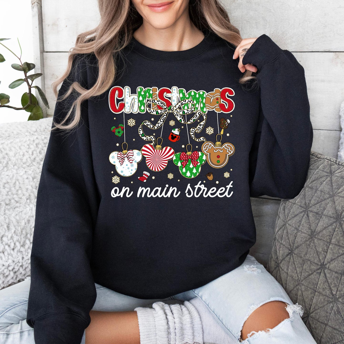 Magic Christmas Sweatshirt, Mickey and Friends Xmas Crewneck, Christmas on Main Street Sweater