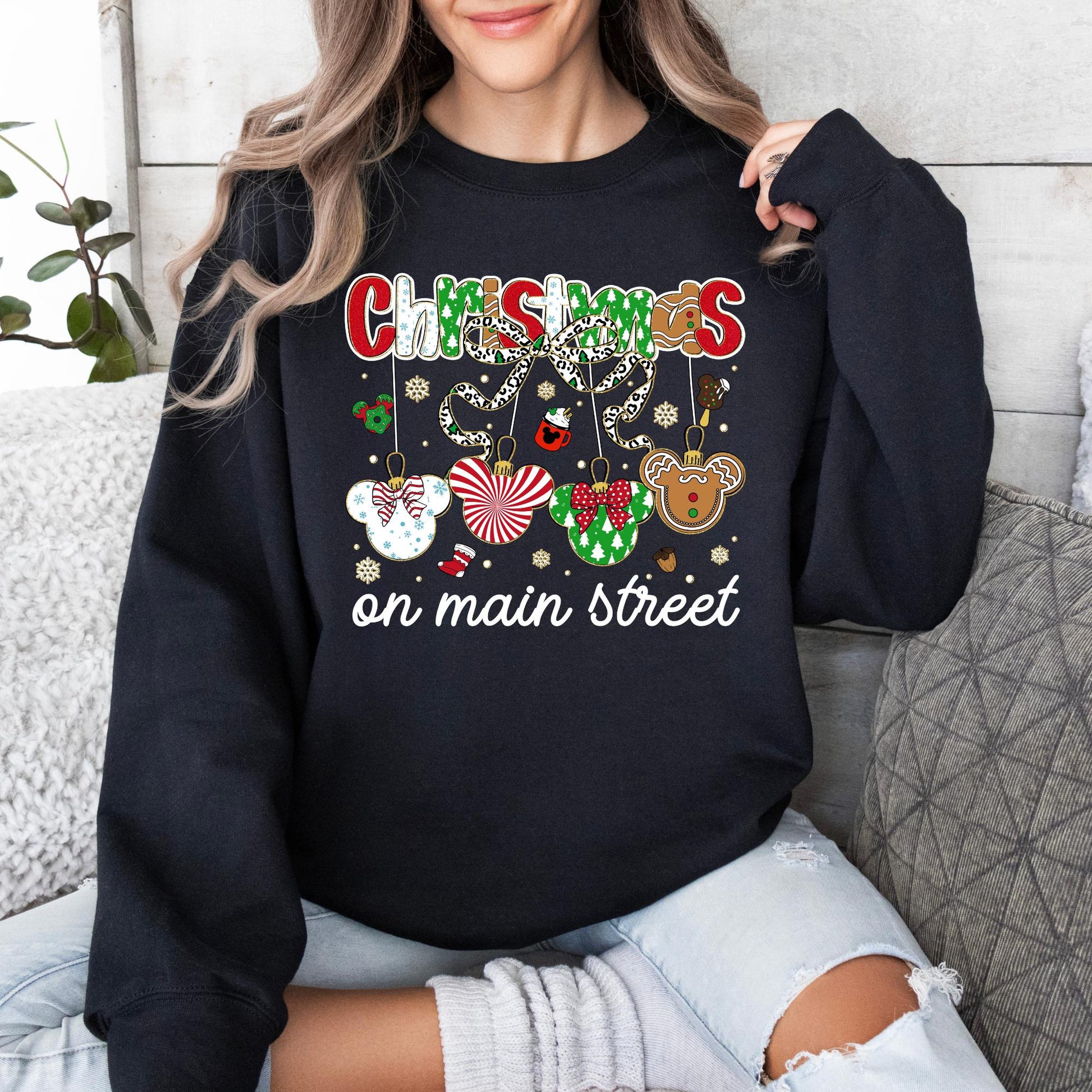 Magic Christmas Sweatshirt, Mickey and Friends Xmas Crewneck, Christmas on Main Street Sweater