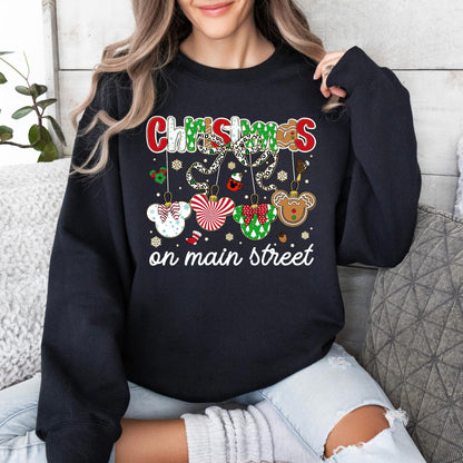 Magic Christmas Sweatshirt, Mickey and Friends Xmas Crewneck, Christmas on Main Street Sweater