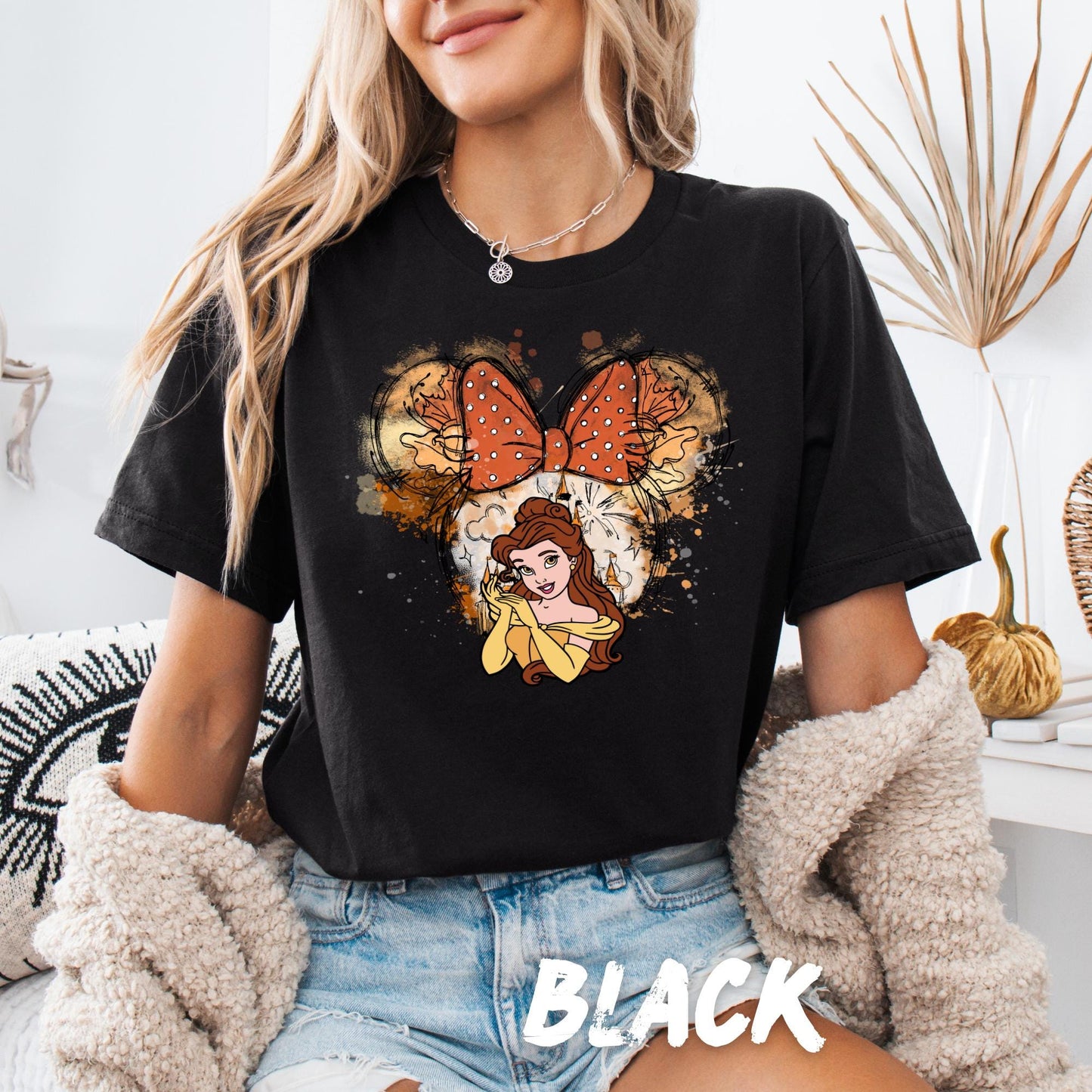 Princess Belle Sweatshirt, Princess Crewneck - Disney Castle Shirt, Minnie Ears Tee Sweater