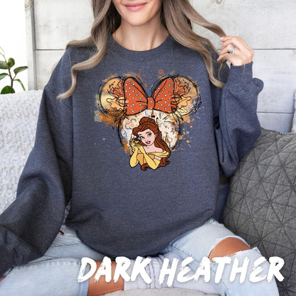 Princess Belle Sweatshirt, Princess Crewneck - Disney Castle Shirt, Minnie Ears Tee Sweater