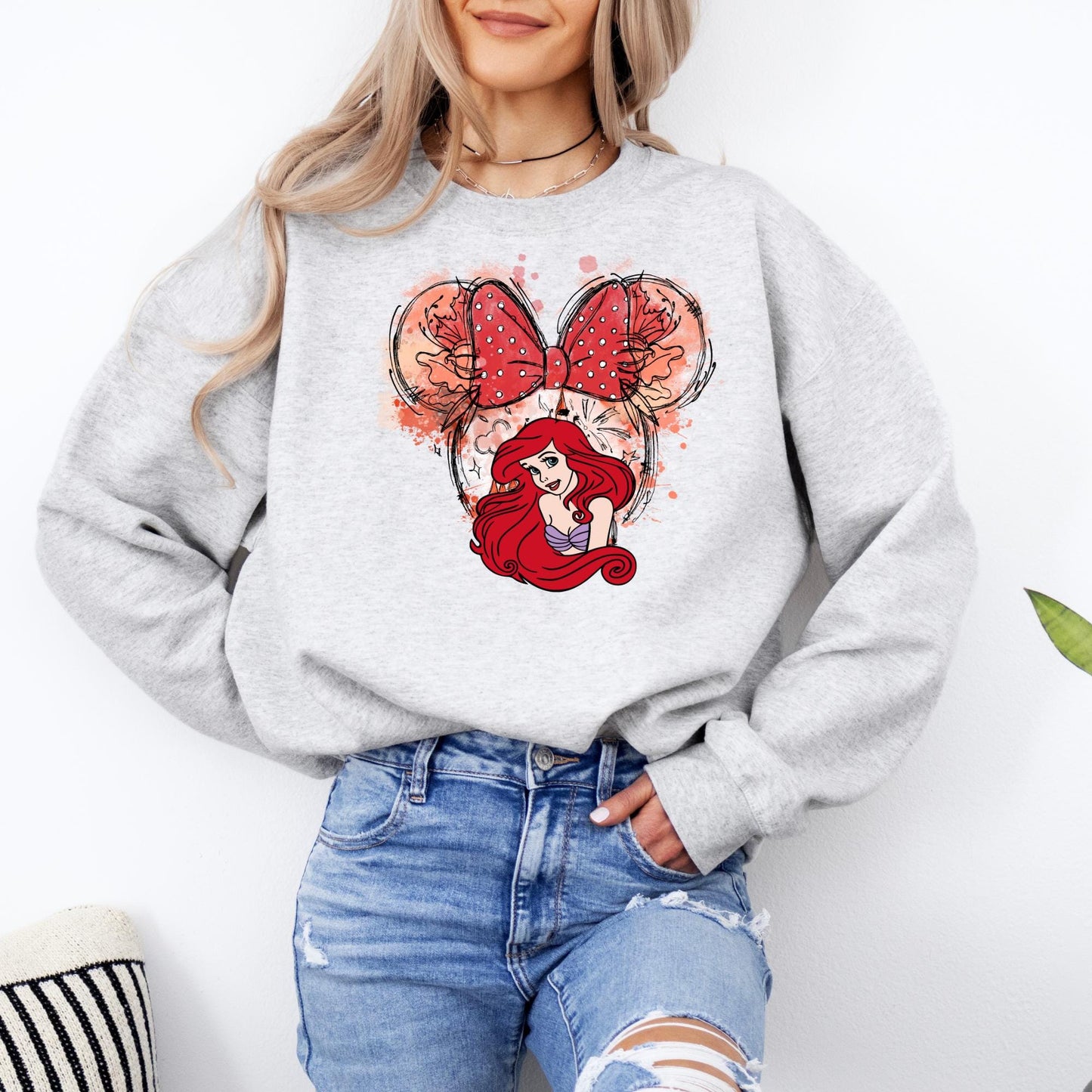 Princess Ariel Sweatshirt, Little Mermaid Crewneck - Disney Castle Shirt, Minnie Ears Tee Sweater