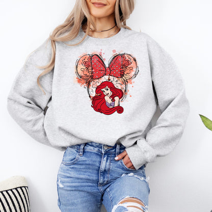 Princess Ariel Sweatshirt, Little Mermaid Crewneck - Disney Castle Shirt, Minnie Ears Tee Sweater