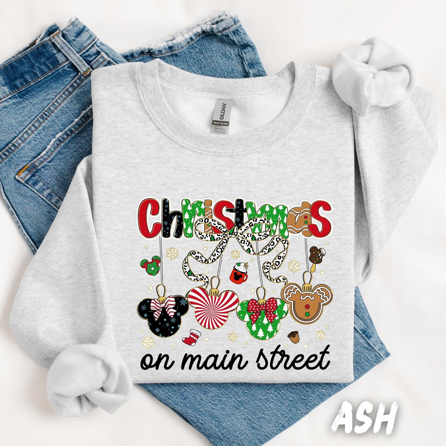Magic Christmas Sweatshirt, Mickey and Friends Xmas Crewneck, Christmas on Main Street Sweater