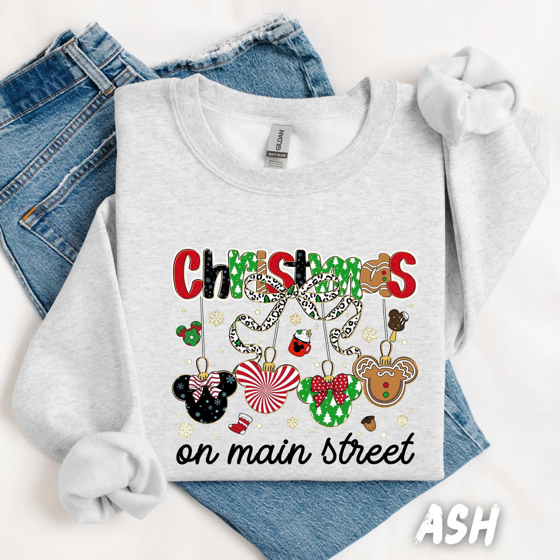 Magic Christmas Sweatshirt, Mickey and Friends Xmas Crewneck, Christmas on Main Street Sweater