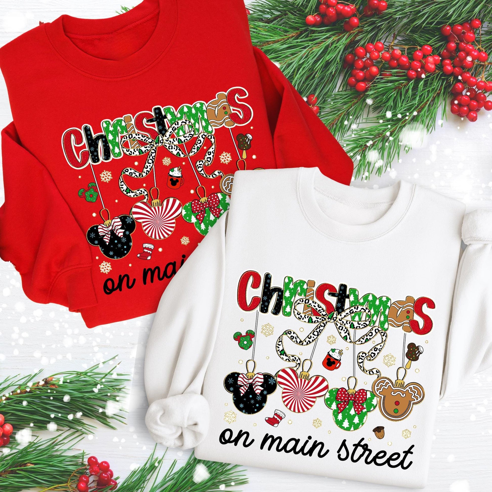 Magic Christmas Sweatshirt, Mickey and Friends Xmas Crewneck, Christmas on Main Street Sweater