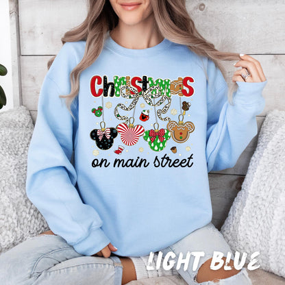 Magic Christmas Sweatshirt, Mickey and Friends Xmas Crewneck, Christmas on Main Street Sweater