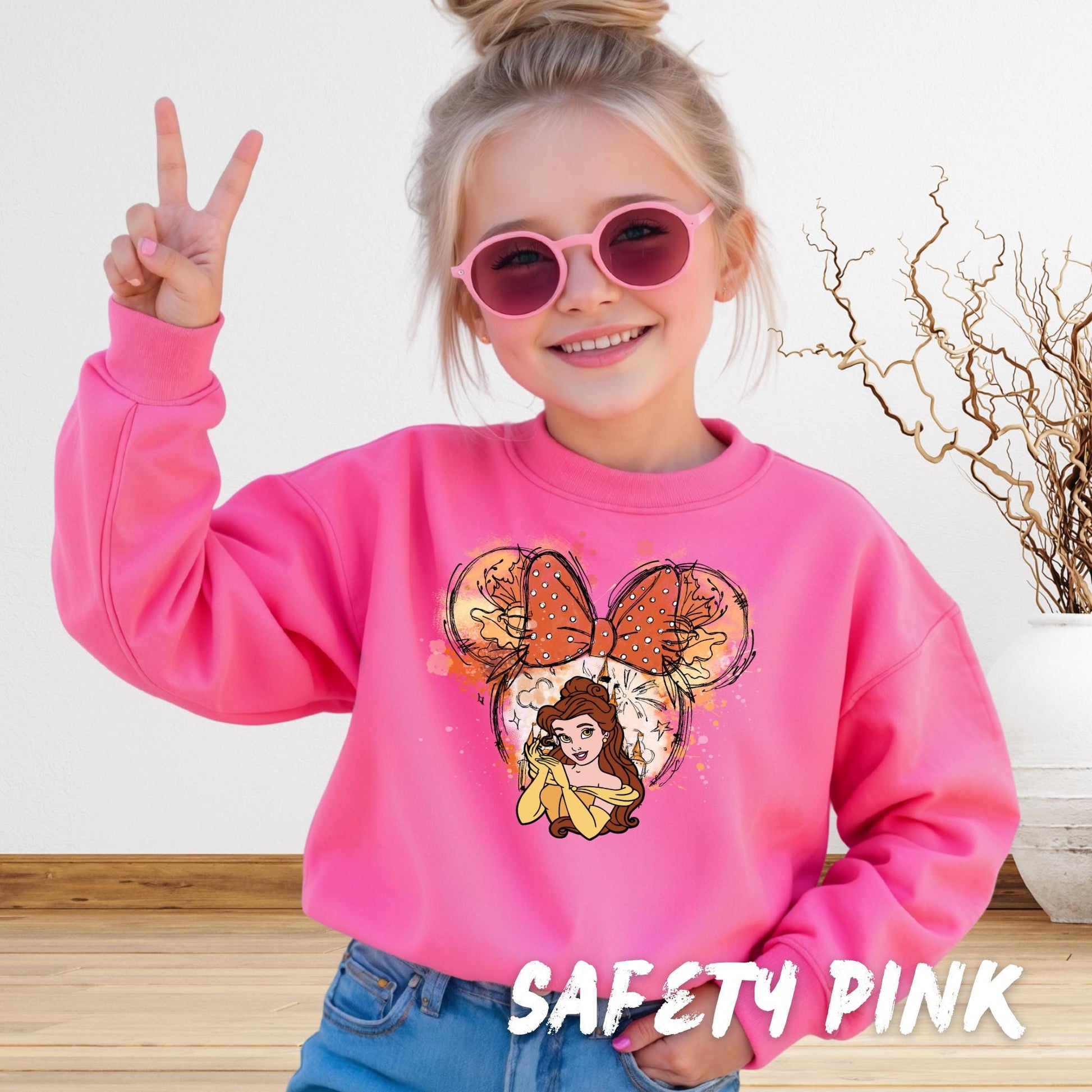 Princess Belle Sweatshirt, Princess Crewneck - Disney Castle Shirt, Minnie Ears Tee Sweater