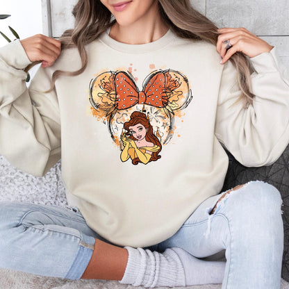 Princess Belle Sweatshirt, Princess Crewneck - Disney Castle Shirt, Minnie Ears Tee Sweater